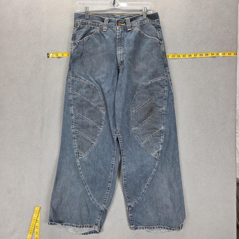 VTG Levis Engineered Jeans Blue Twisted Skater Wide Leg Baggy Y2K Fits 29x26